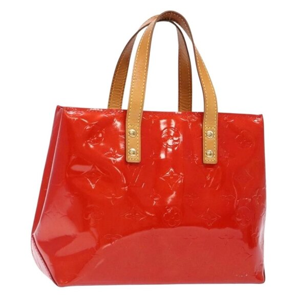LOUIS VUITTON Monogram Vernis Reade PM Hand Bag Red Rouge M91088 LV Auth 138424 - Picture 1 of 16